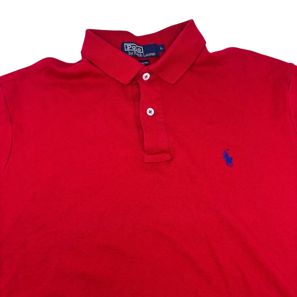 Polo Ralph Lauren Large Solid Red Short Sleeve Cotton Shirt